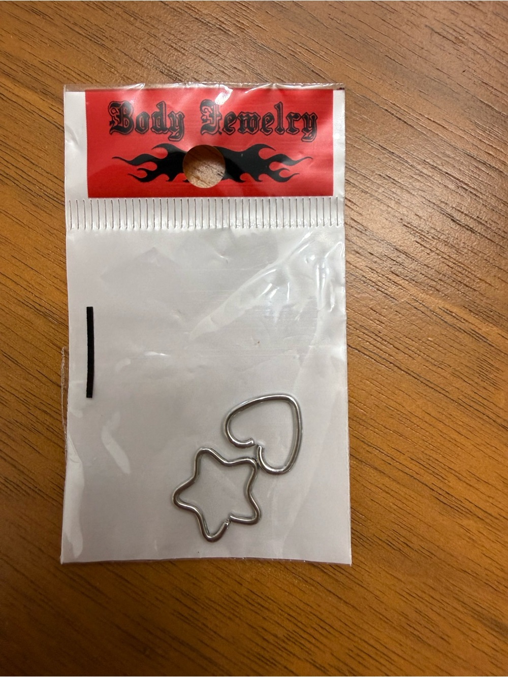 Body Jewelry Silver Heart and Star Hoop Set